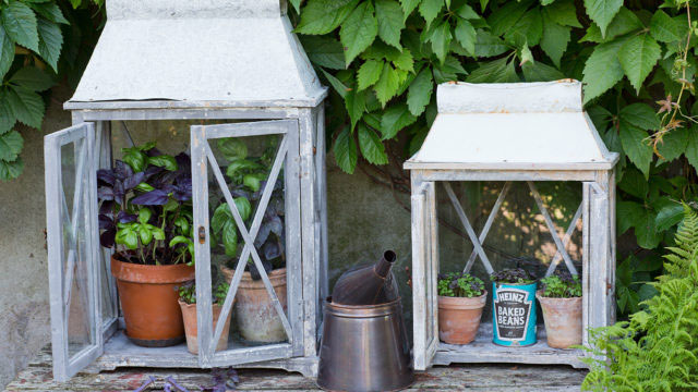 Basilika utomhus i lyktor
