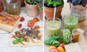 Pesto med basilika och soltorkade tomater